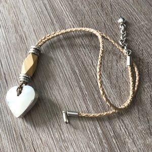 Necklace with rings and heart in solid silver 925